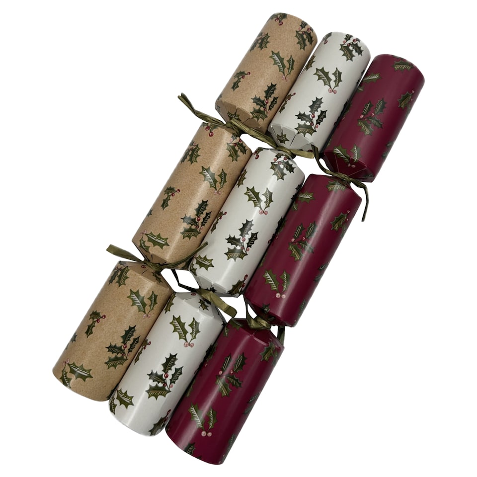 image 1 of Tesco Holly Cube Christmas Crackers 12 Pack
