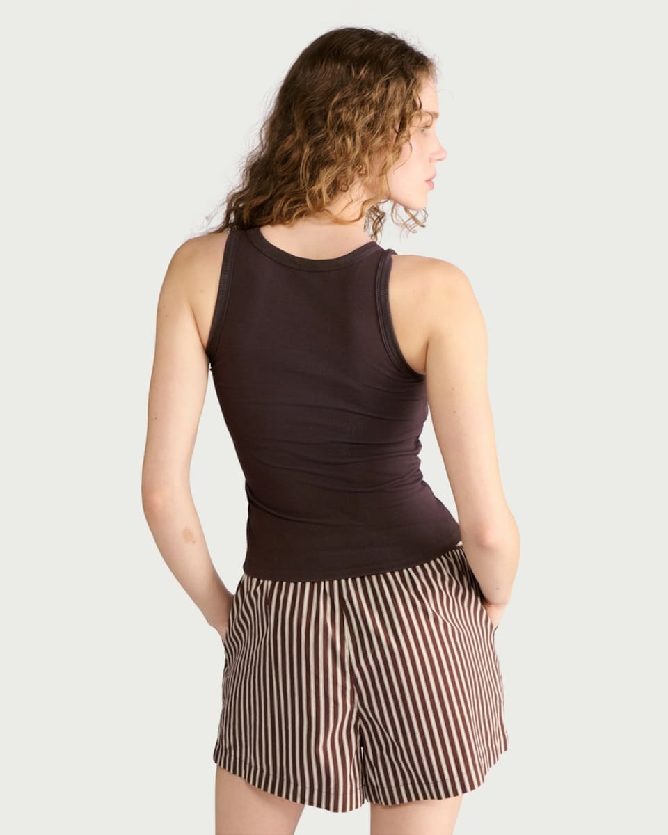 image 1 of F&F Cotton Rich Contour Ribbed Secret Support Vest in Brown