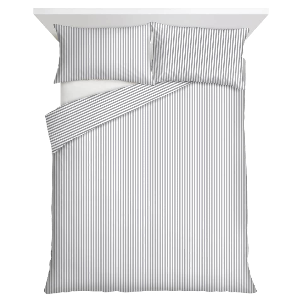 F&F Home Grey Stripe Duvet Cover Set Double
