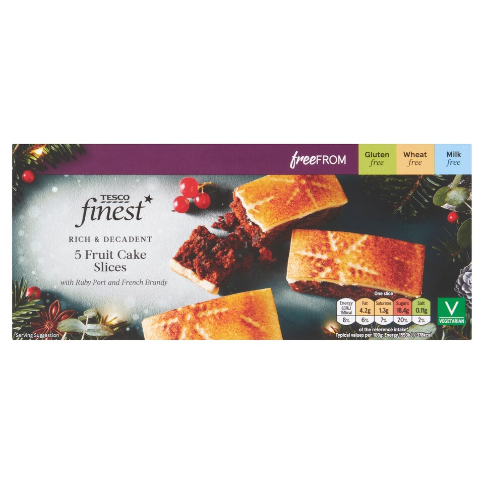 Tesco Finest Free From 5 Fruit Cake Slices