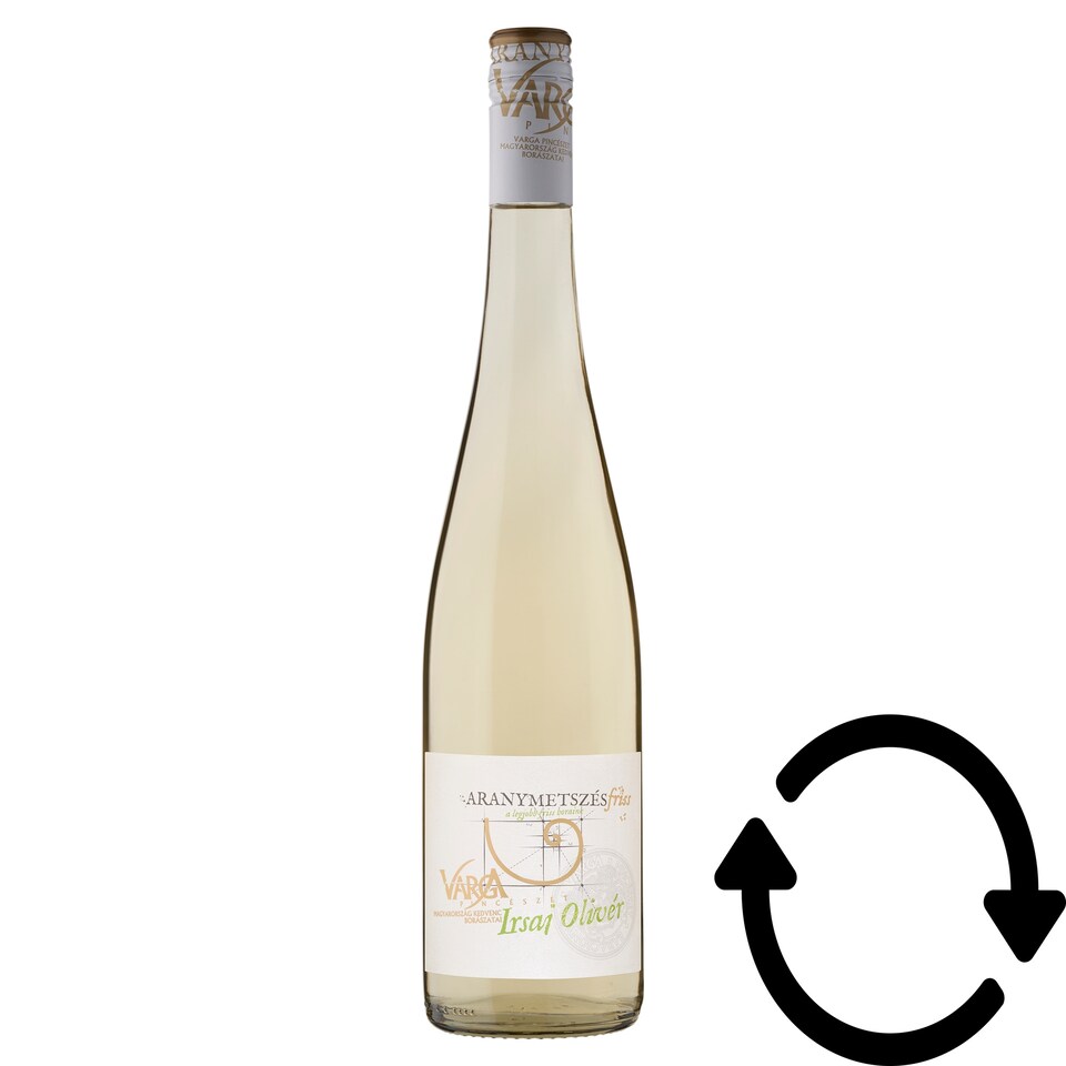 Varga Aranymetszés Friss Balatoni Irsai Olivér fehér tájbor 10,5% 0,75 l