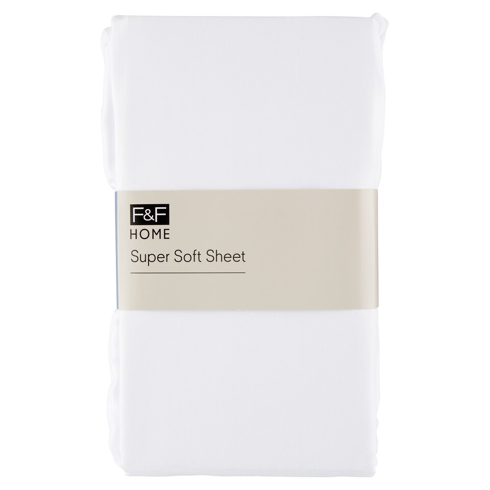 F&F Home Super Soft White Fitted Sheet 180 x 200 x 25 cm