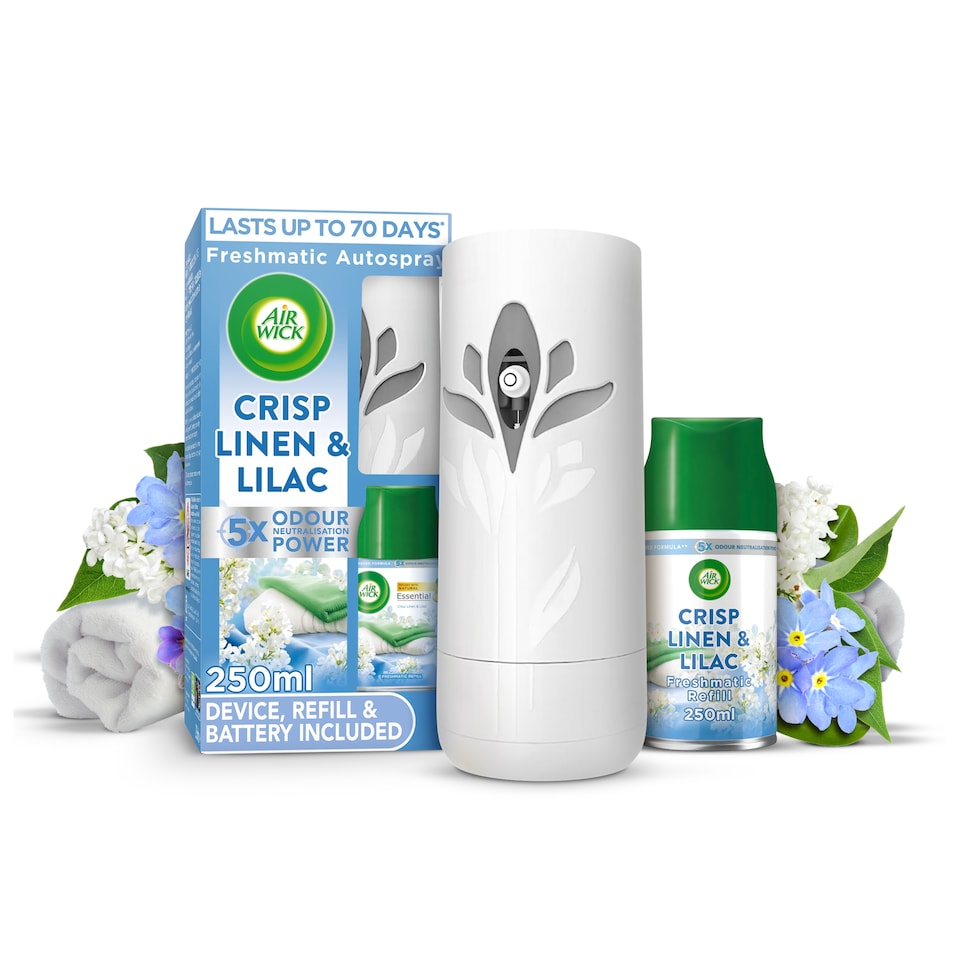 Air Wick Freshmatic Air Freshener Kit - Crisp Linen & Lilac 250ml