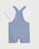 image 2 of F&F Baby 2-Piece Pure Cotton Dungarees and Bodysuit Set in Blue