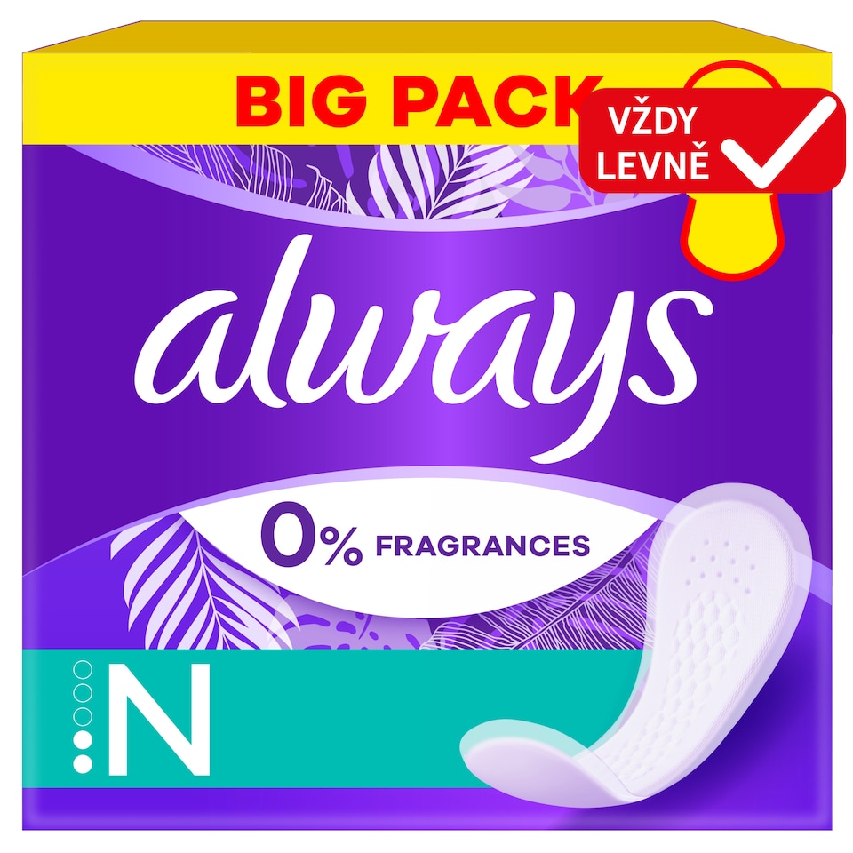 Obrázek 1 pro produkt Always Daily Fresh Normal, 0 % parfemace a barviv 60 ks
