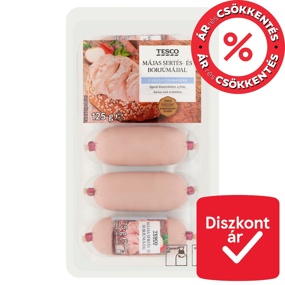 Tesco májas sertés- és borjúmájjal 5 x 25 g (125 g)