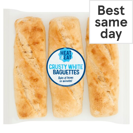 Heat & Eat White Baguette 3 Pack Tesco Groceries