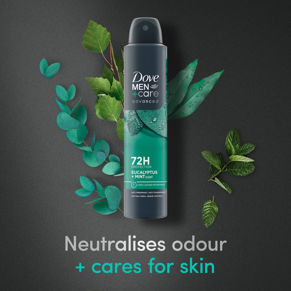 image 1 of Dove Men+Care Eucalyptus & Mint 72h Advanced Care Antiperspirant Deodorant 200ml