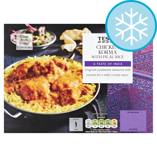 Tesco Chicken Korma With Pilau Rice 400G Tesco Groceries