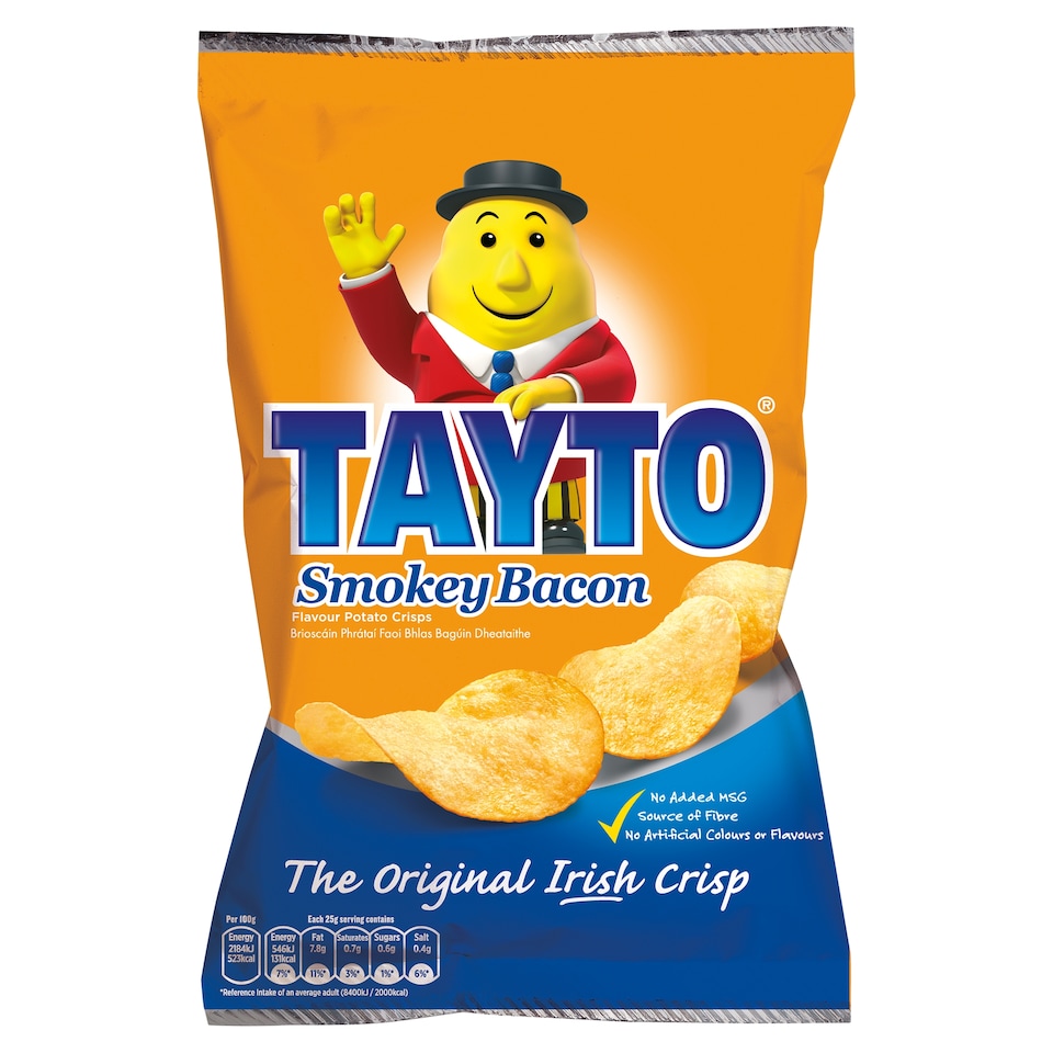 Tayto Smokey Bacon Potato Crisps 125G