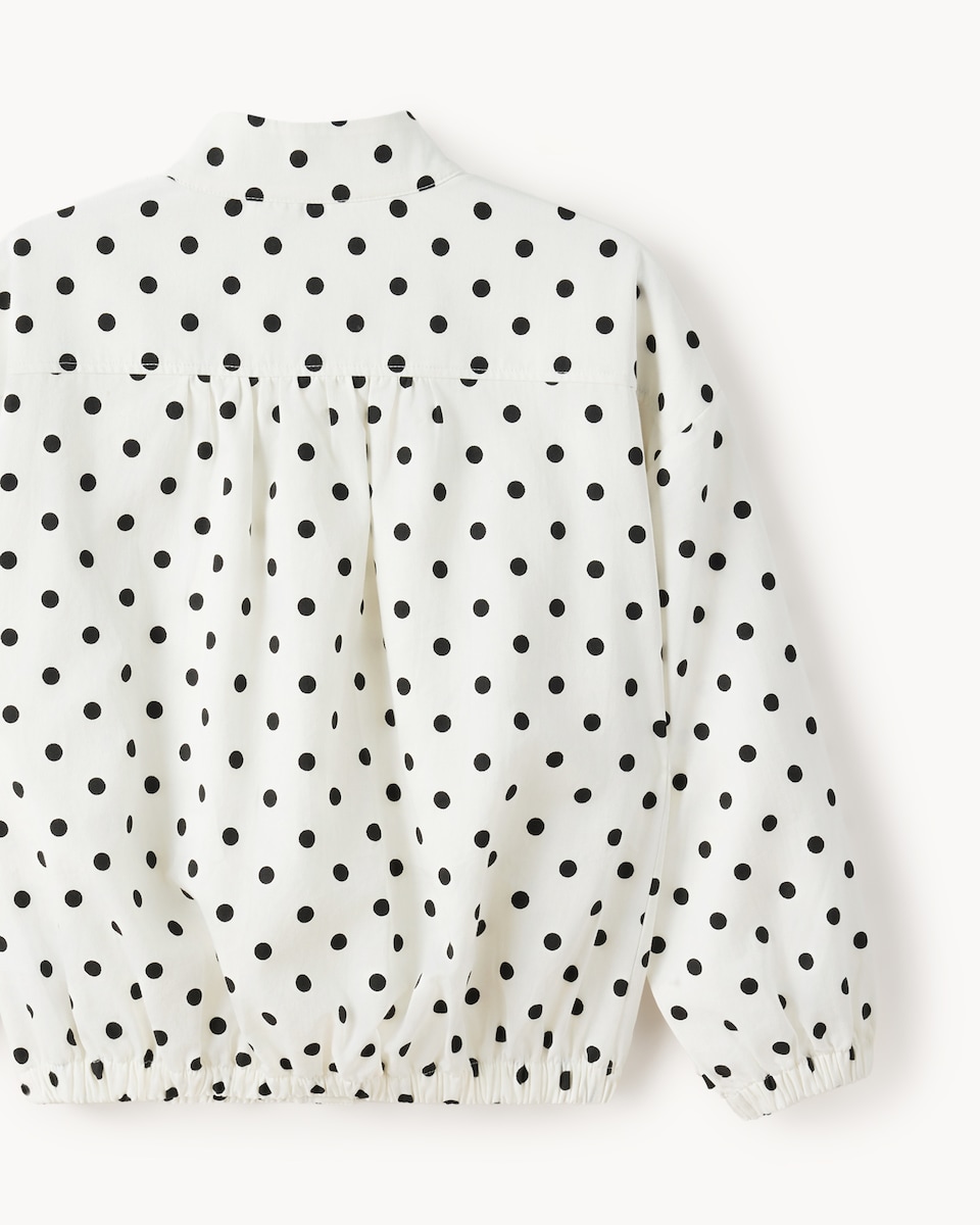 image 1 of F&F Girls Pure Cotton Polka Dot Jacket in White