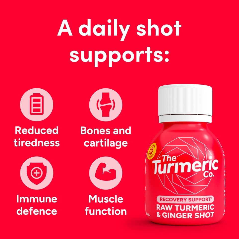 image 1 of The Turmeric Co Raw Turmeric & Ginger 60ml x 3 pack
