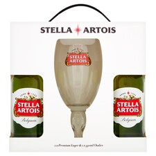 Stella Artois Lager 2X284ml & Glass Gift Set