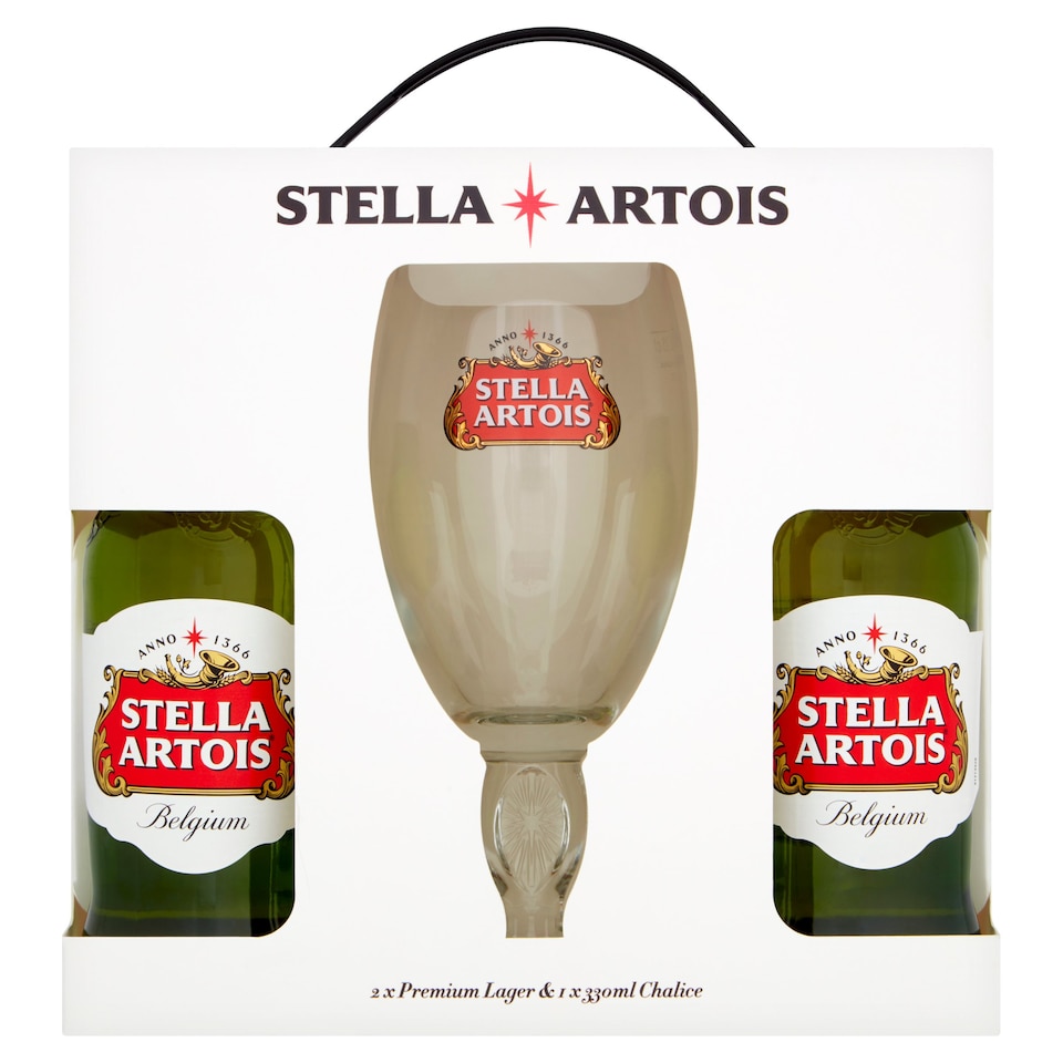 Stella Artois Lager 2X284ml & Glass Gift Set