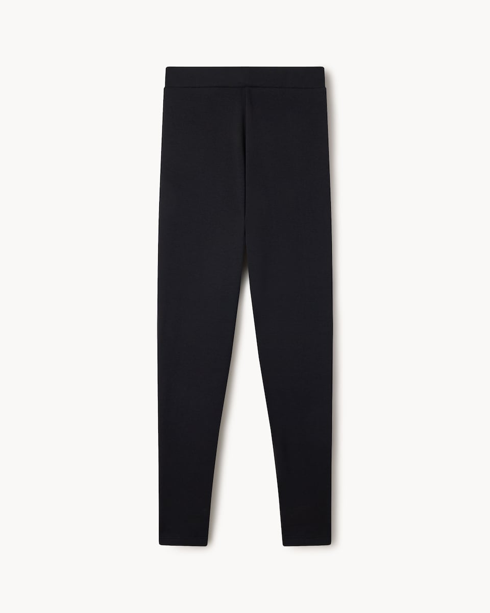 image 1 of F&F Cotton Rich Faux Fur Lined Leggings in Black
