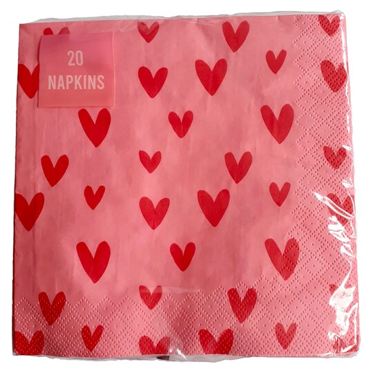 Tesco Heart Print Napkin 20 Pack Tesco Groceries