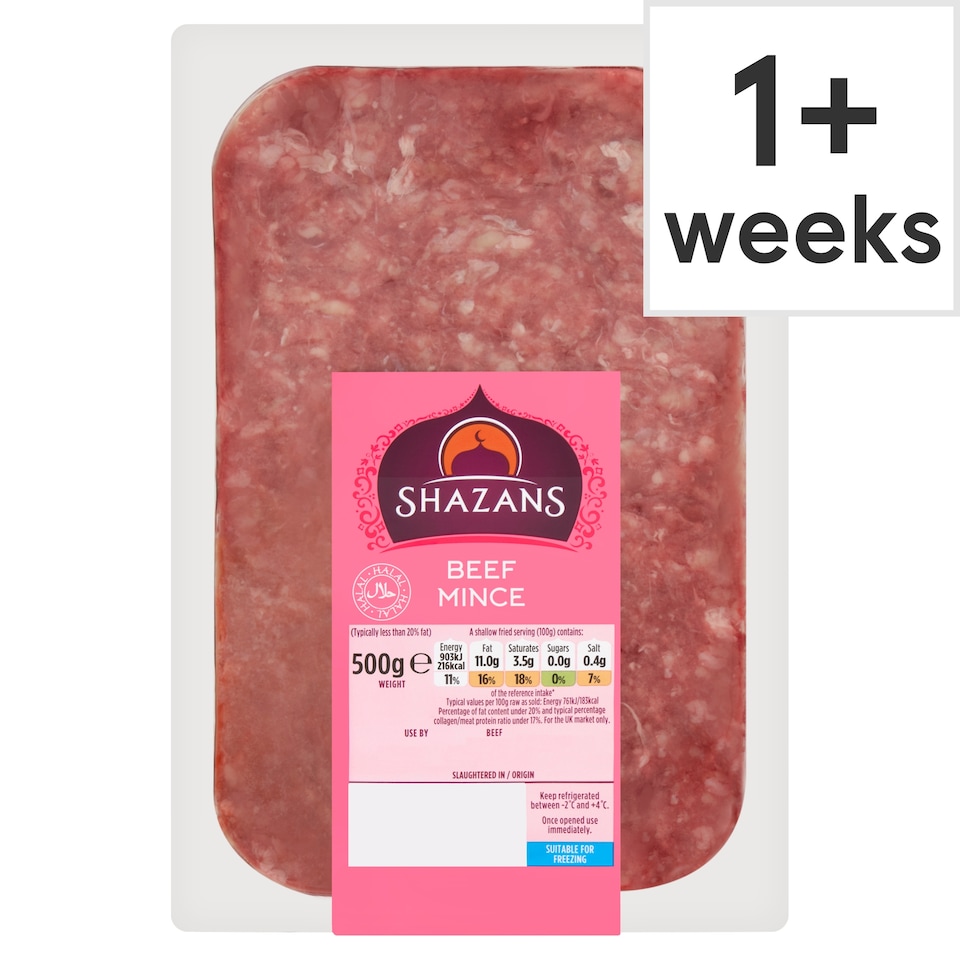 Shazans Halal Beef Mince 500G