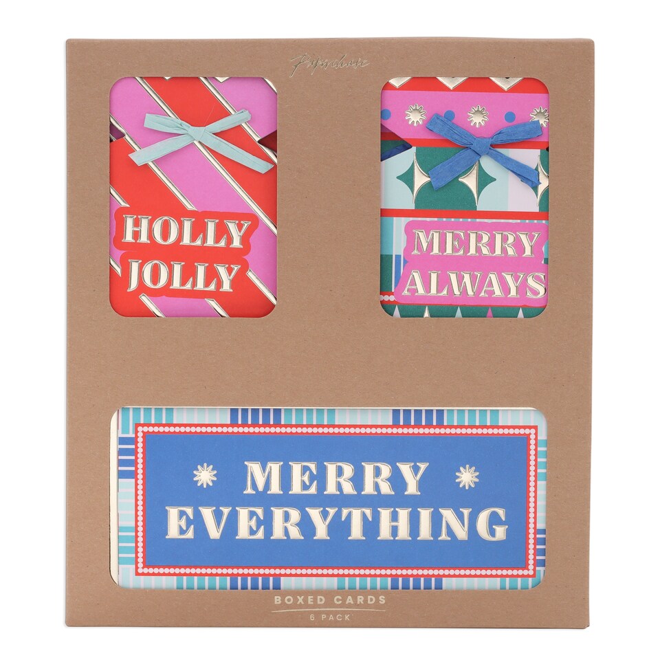 image 1 of Paperchase Geo Christmas Cards 6 Pack