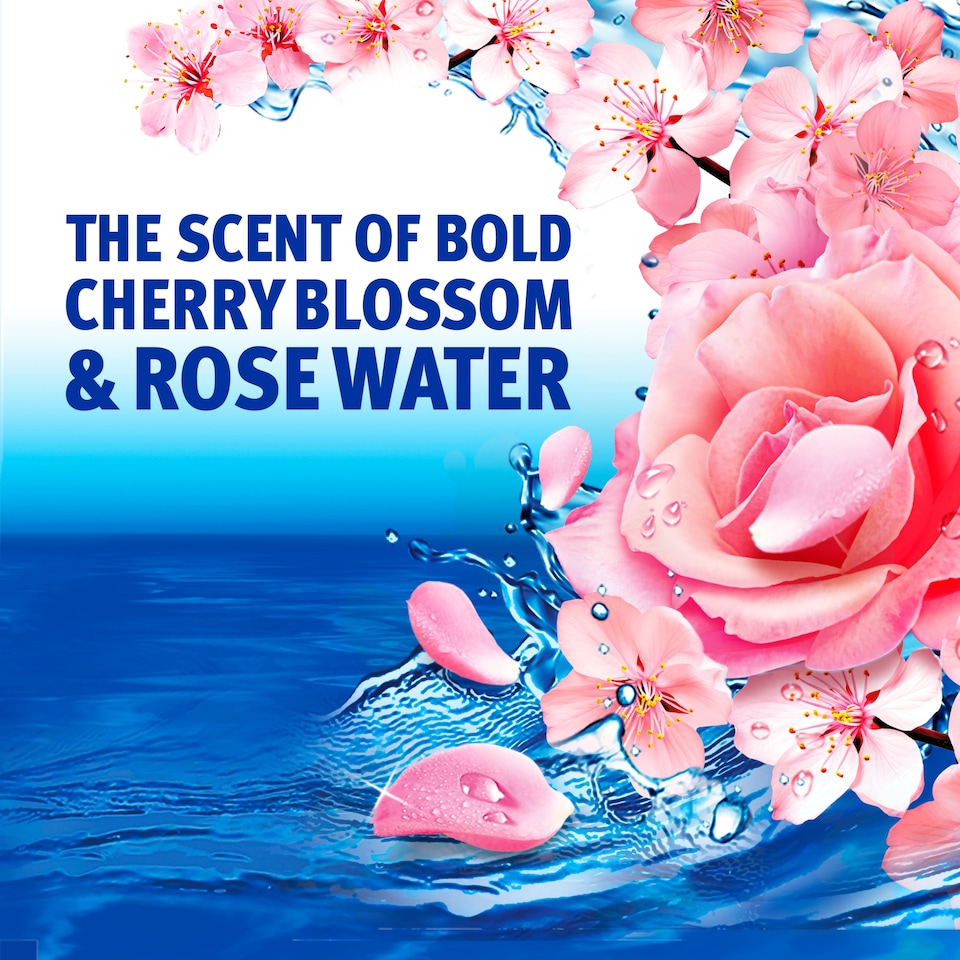 image 1 of Bold Extra Washing Liquid Pods Cherry Blossom & Rose Water 29 washes 672.8g