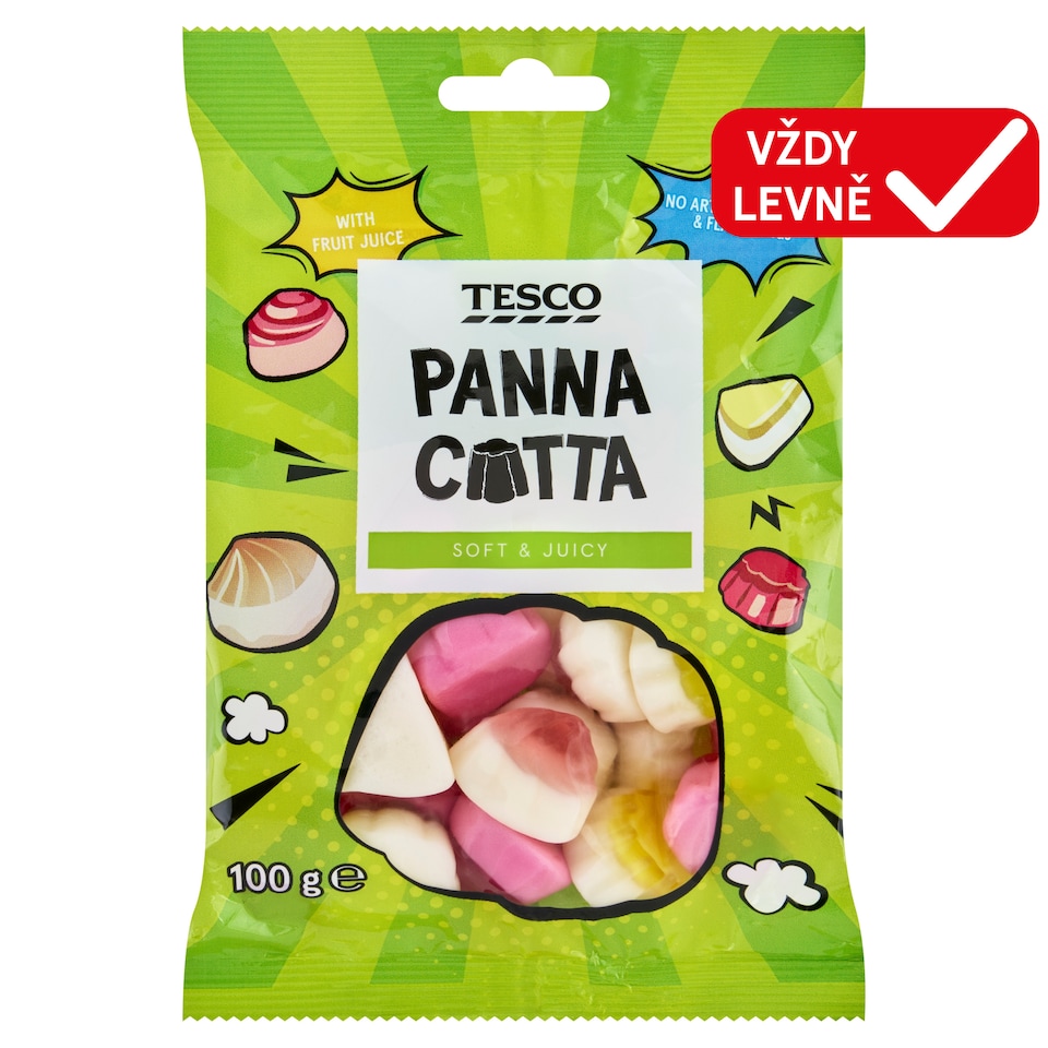 Tesco Panna Cotta želé s ovocnými příchutěmi 100g