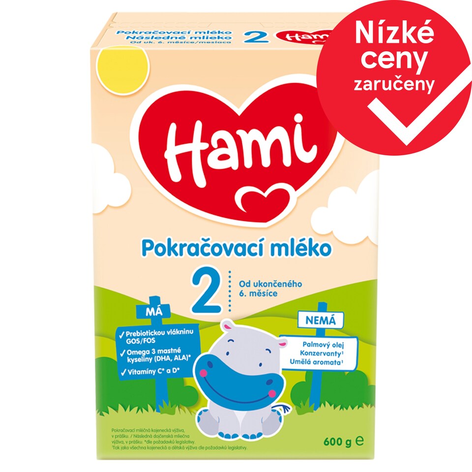 Obrázek 1 pro produkt Hami 2 pokračovací mléko od uk. 6. měsíce 600g