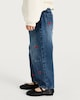 image 3 of F&F Girls 2-Piece Cotton Rich Sweatshirt and Embroidered Jeans Set in Multi White