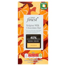 Tesco Finest Belgian Milk Chocolate Orange Bar 90G