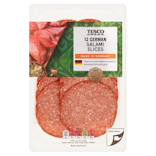 Tesco German Style Salami Slices 12 Pack 125g