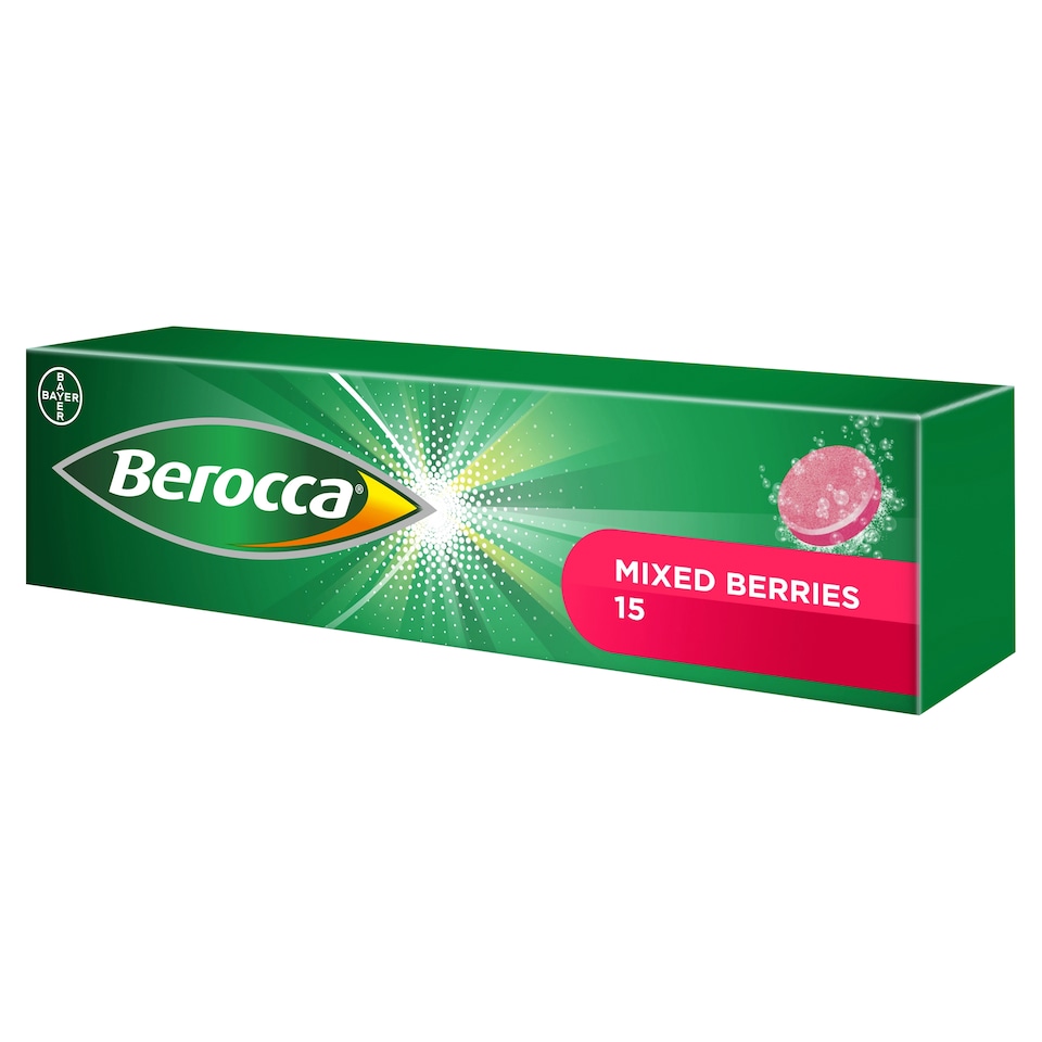 image 1 of Berocca Mixed Berries Effervescent Vitamin Energy Tablets 15s