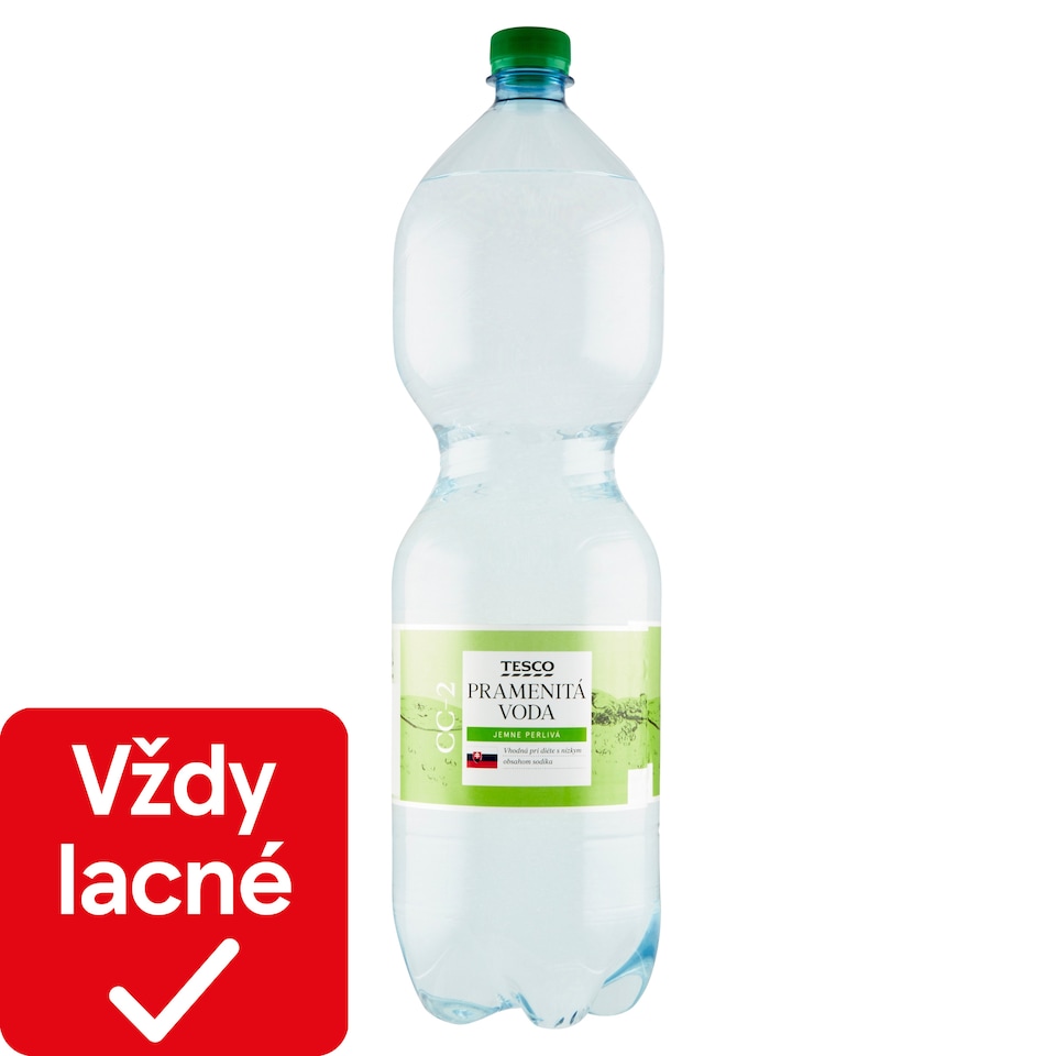 Tesco Pramenitá voda jemne perlivá 2 l