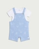 image 1 of F&F Baby 2-Piece Cotton Rich Dungarees and Bodysuit Set in Blue