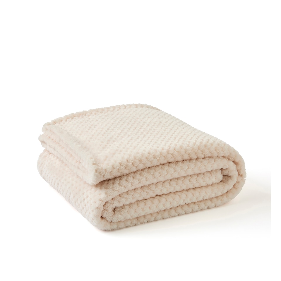 image 1 of Silentnight Supersoft Ecru Waffle Throw 130cm x 180cm