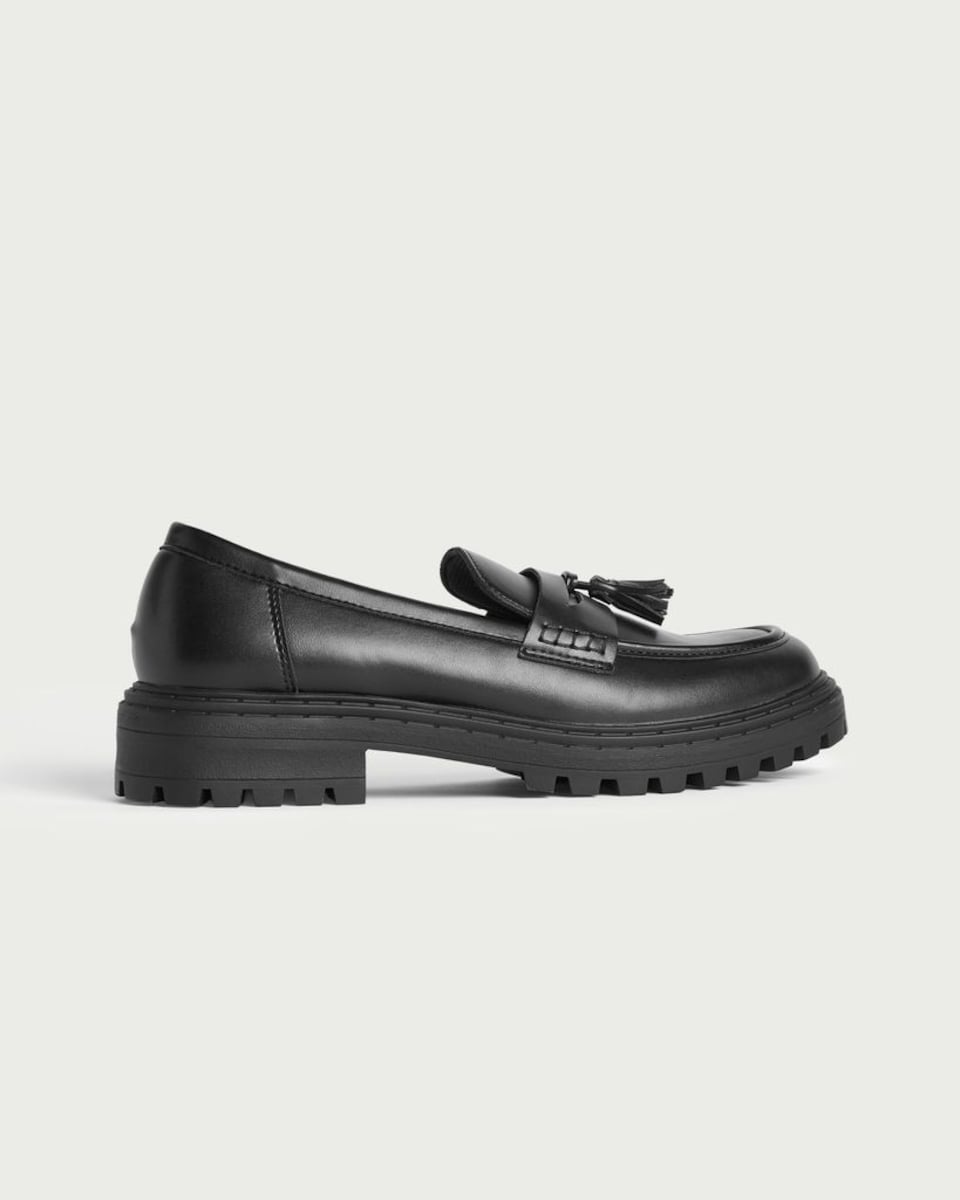image 1 of F&F Tassel Trim Chunky Loafers in Black