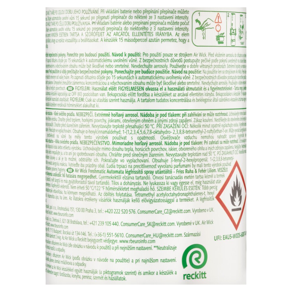 image 1 of Air Wick Freshmatic Air Freshener Refill Cool Linen & White Lilac 250ml