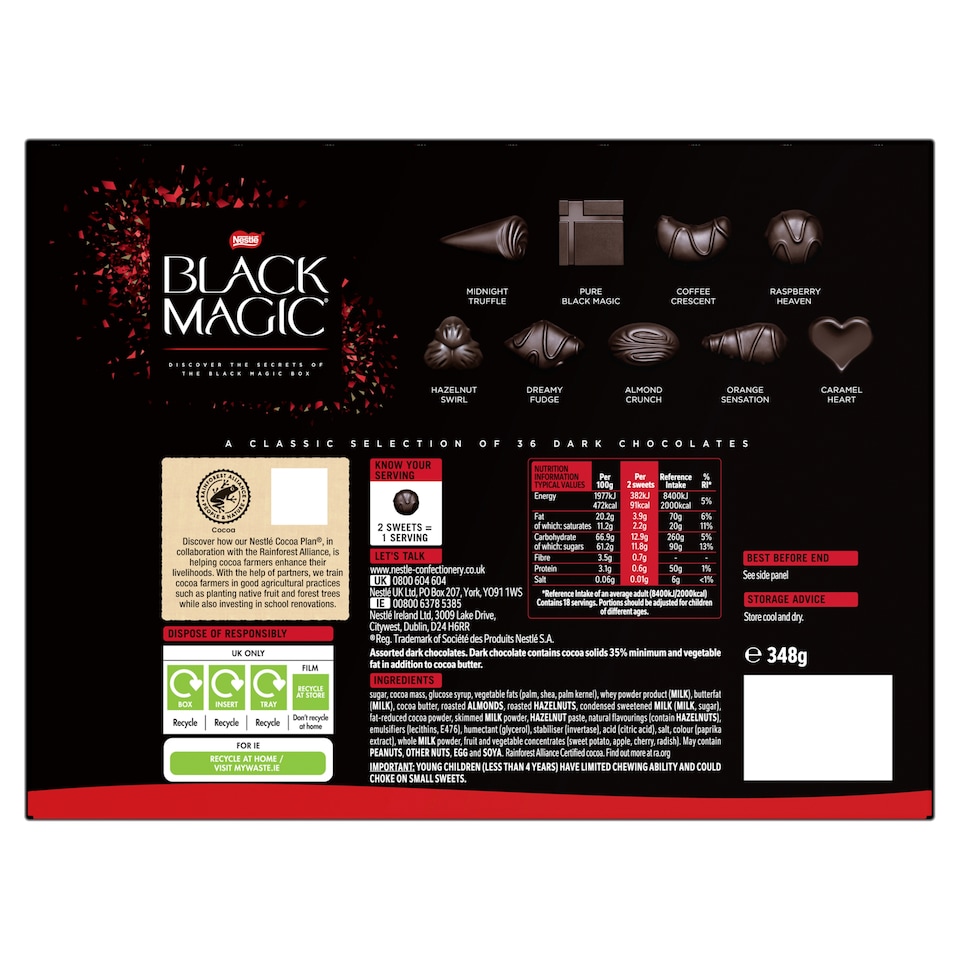 image 1 of Black Magic Dark Chocolate Box 348g