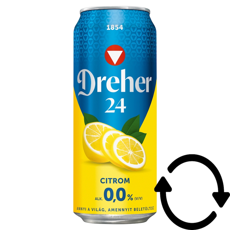 Dreher 24 Citrom alkoholmentes világos sör és citrom ízű ital keveréke 0,0% 0,5 l