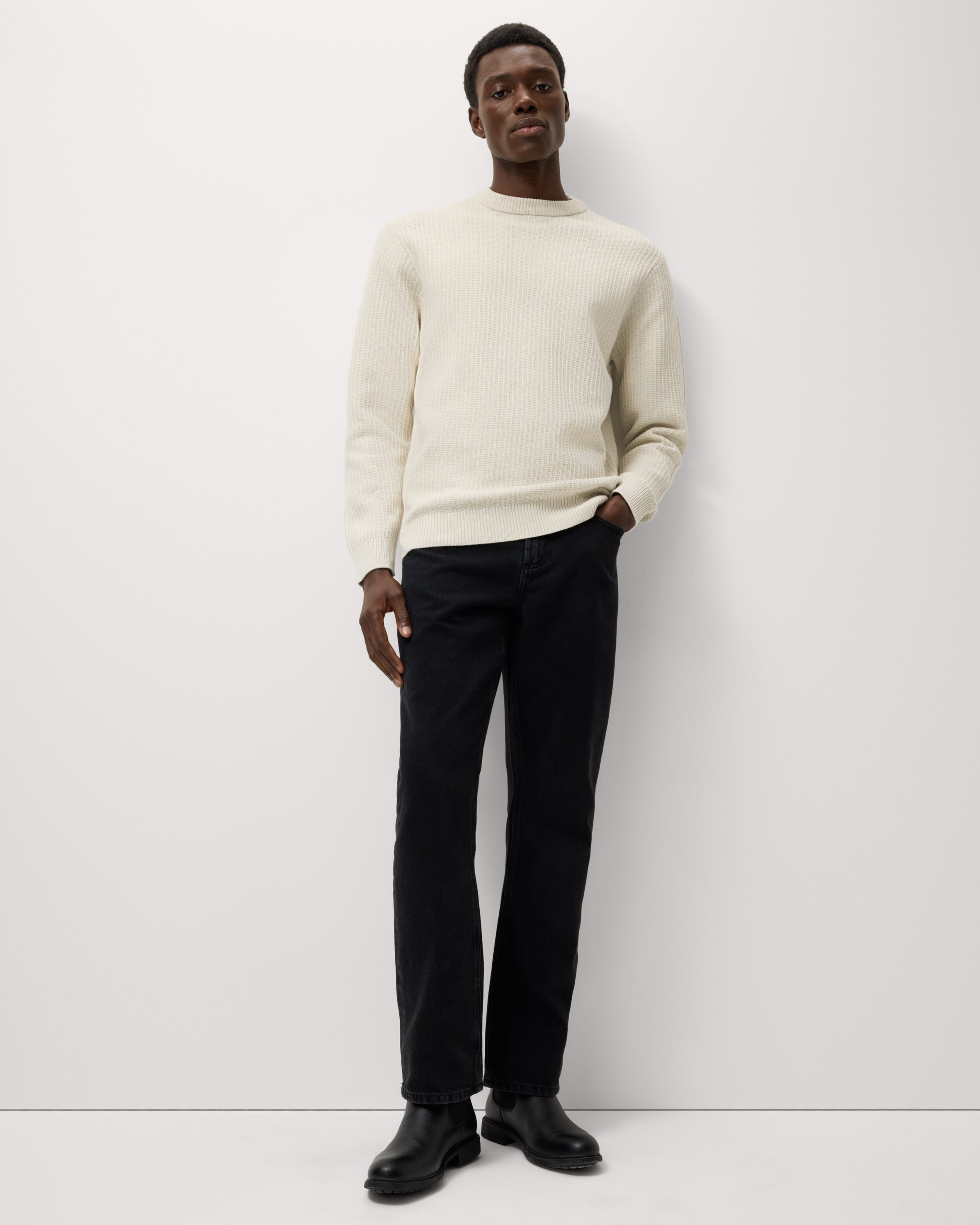 F&F Pure Cotton Straight Leg Jeans in Black