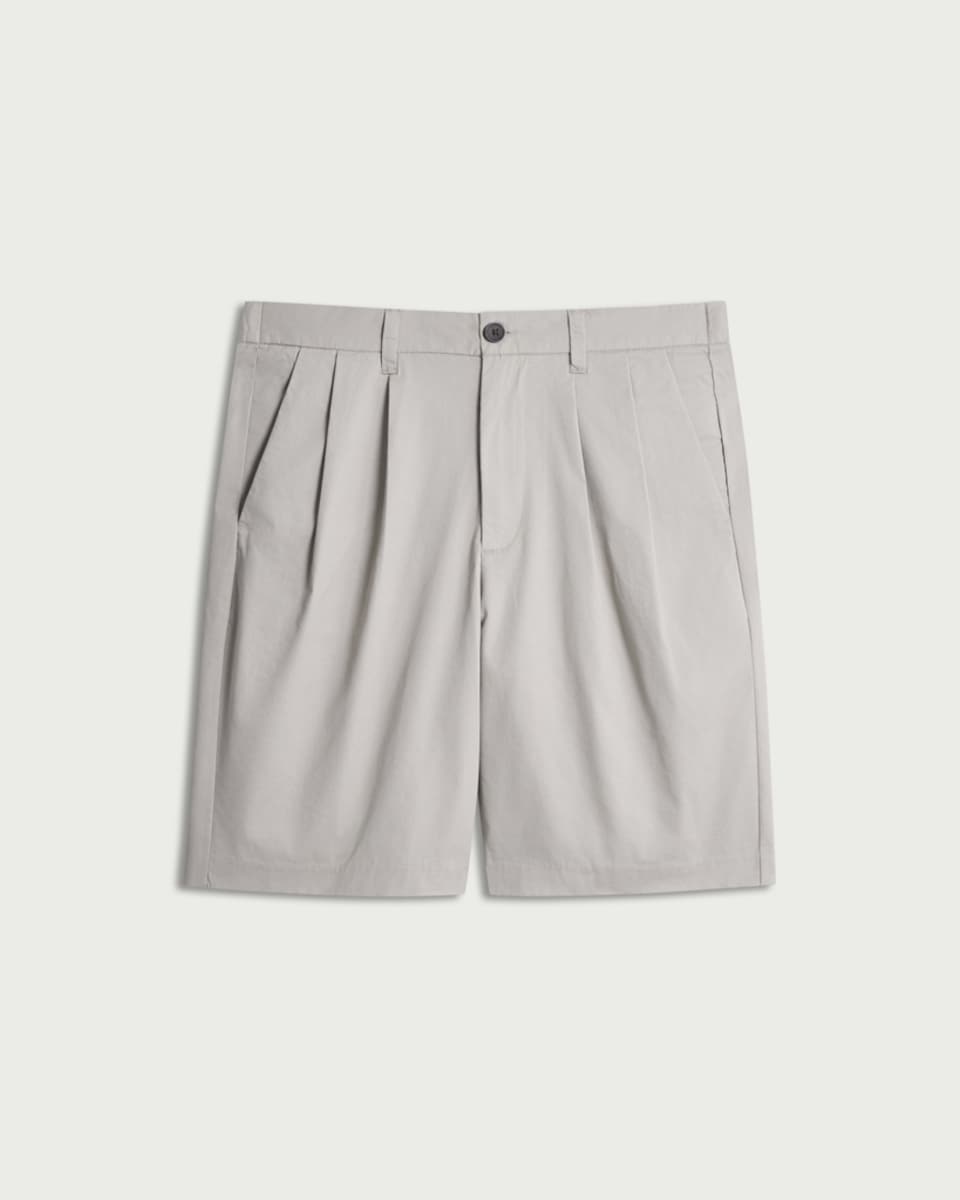 image 1 of The F&F Edit Cotton Rich Pleated Shorts in Cream