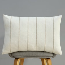 F&F Home Neutral Embroidered Stripe Cushion