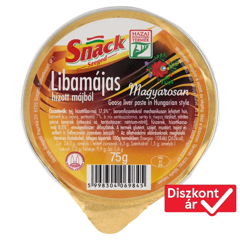 Snack Szeged Goose Liver Paste in Hungarian Style 75 g