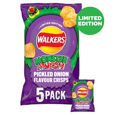 Walkers Monster Munch Pickled Onion Multipack Crisps 5x24g