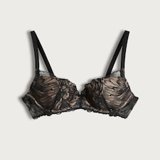 F&F Underwired Lace Plunge Bra in Black