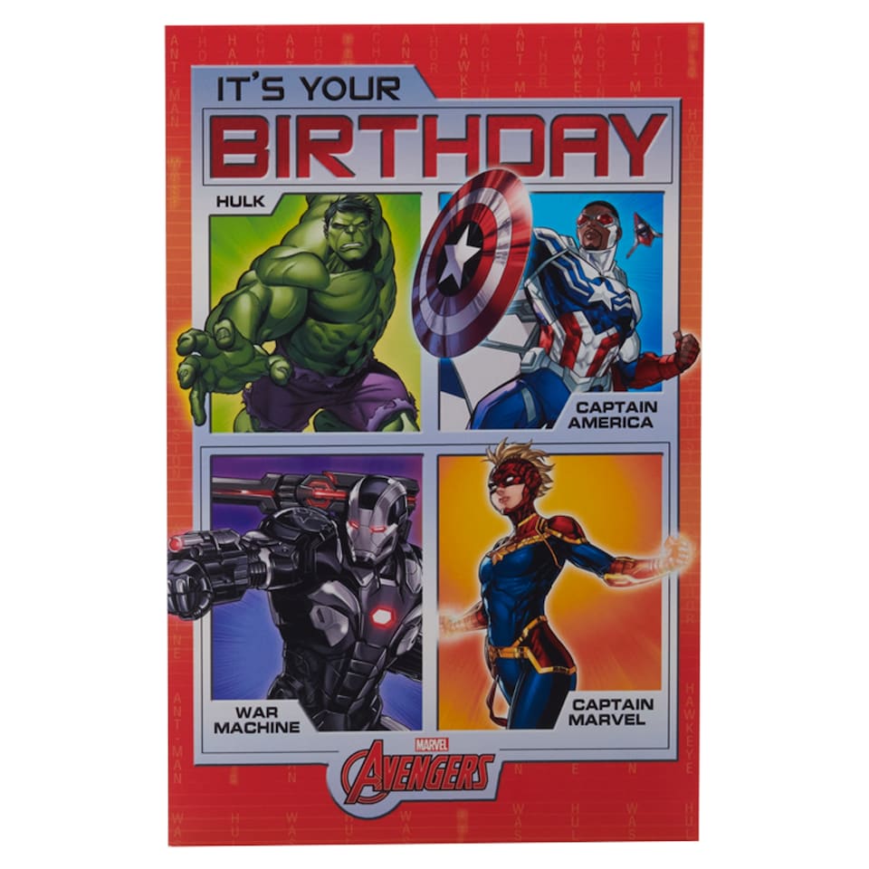 Carlton Birthday Card Marvel Avengers