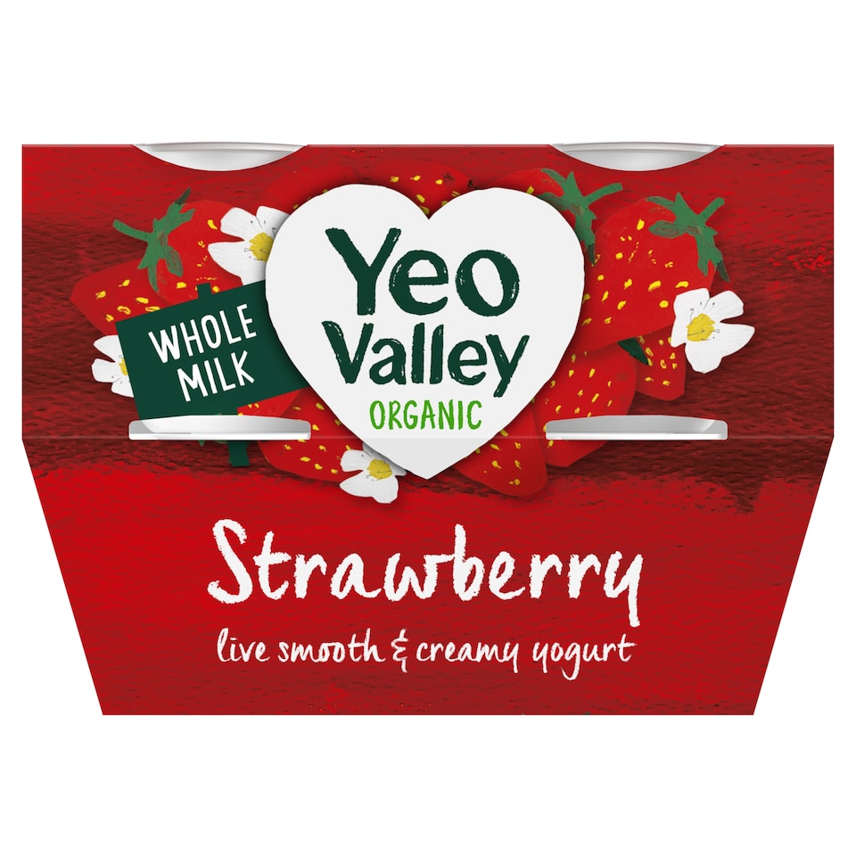Yeo Valley Organic Strawberry Yogurt 4X110g