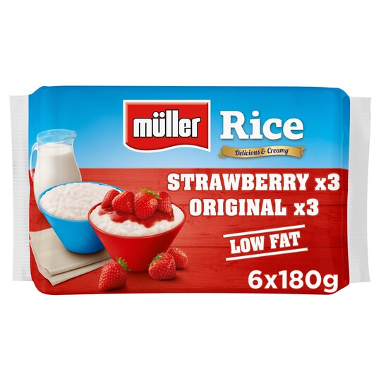 Muller Rice Original & Strawberry 6X180g Tesco Groceries