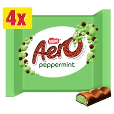 Aero Bubbly Peppermint Mint Chocolate Bar Multipack 27g 4 Pack