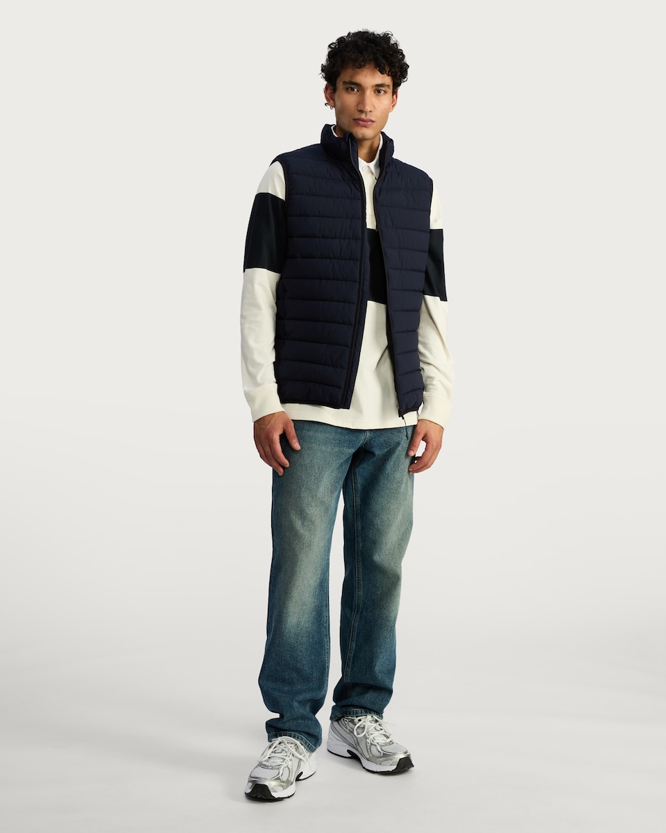 image 1 of F&F Padded Shower Resistant Gilet in Navy