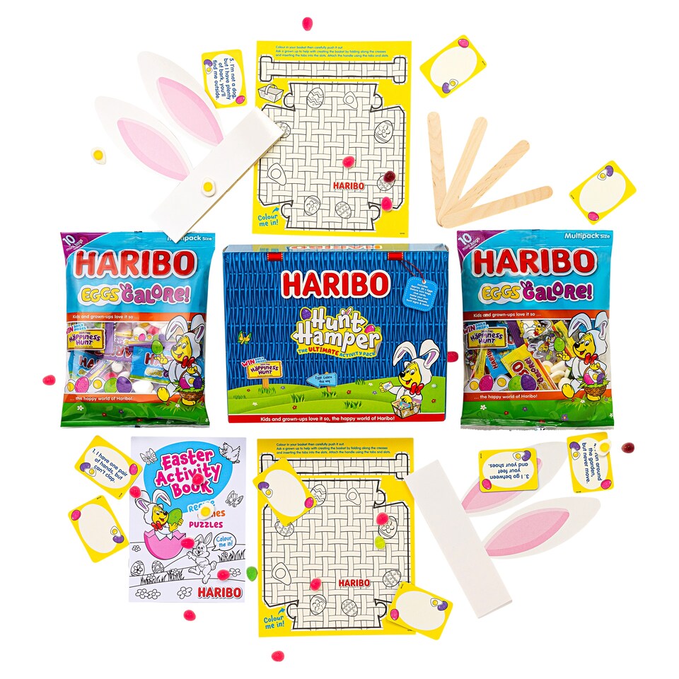 image 1 of Haribo Fruit Flavour And Sweet Foam Gums Hunt Hamper 320G