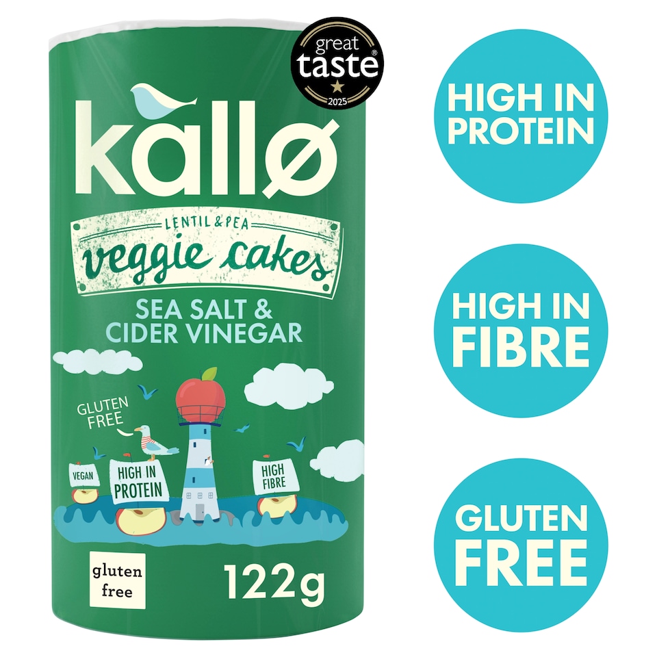 Kallo Lentil & Pea Veggie Cakes Sea Salt & Cider Vinegar 122g