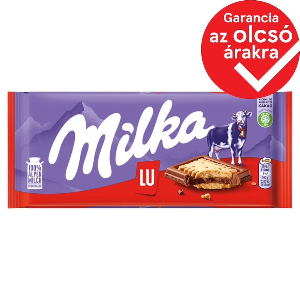 Milka Alpesi Tejcsokoládé Ropogós Keksszel 87 G